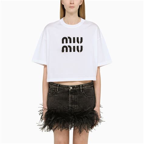 miu miu white t shirt|miumiu sweatshirts for women.